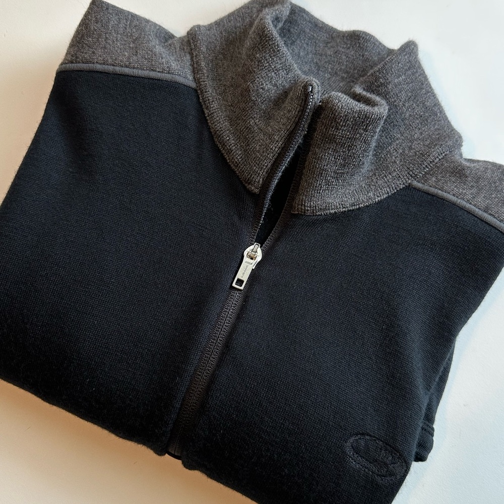 Icebreaker Men's Zip Up Sweater - Black and Gray